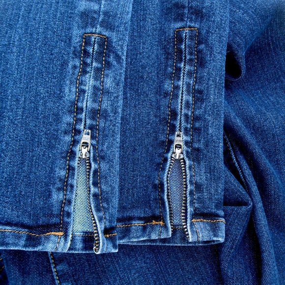 Apt 9 Slim Jeans Ankle Zippers 30 x 30 Dark Wash Stretch Mid Rise Sz 4 (tag) - Picture 6 of 6